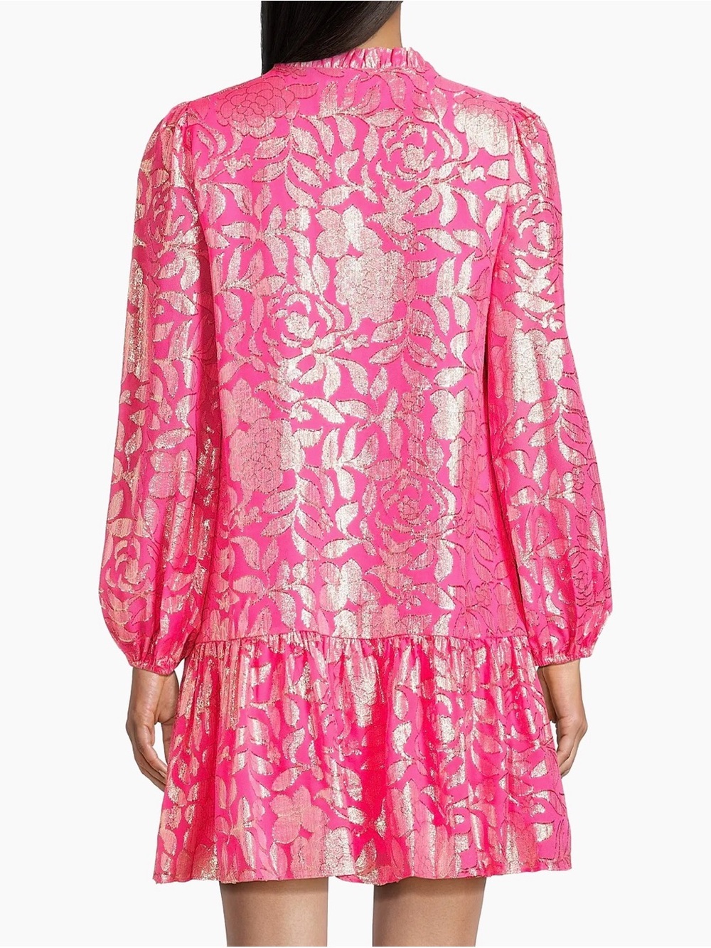 Lilly Pulitzer Evaline Silk Dropped Waist Minidress - Sun Shell Pink Floral